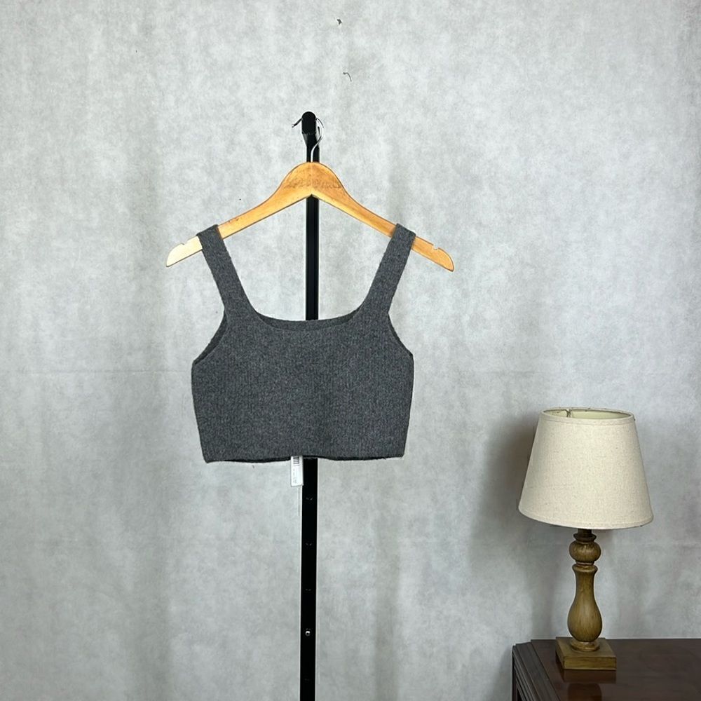 NWT Everlane Wool Cropped Tank Top Dark Gray